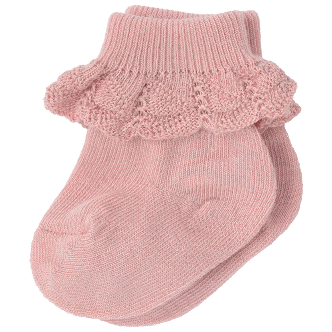 2 Paar Newborn Socken mit Rüsche
