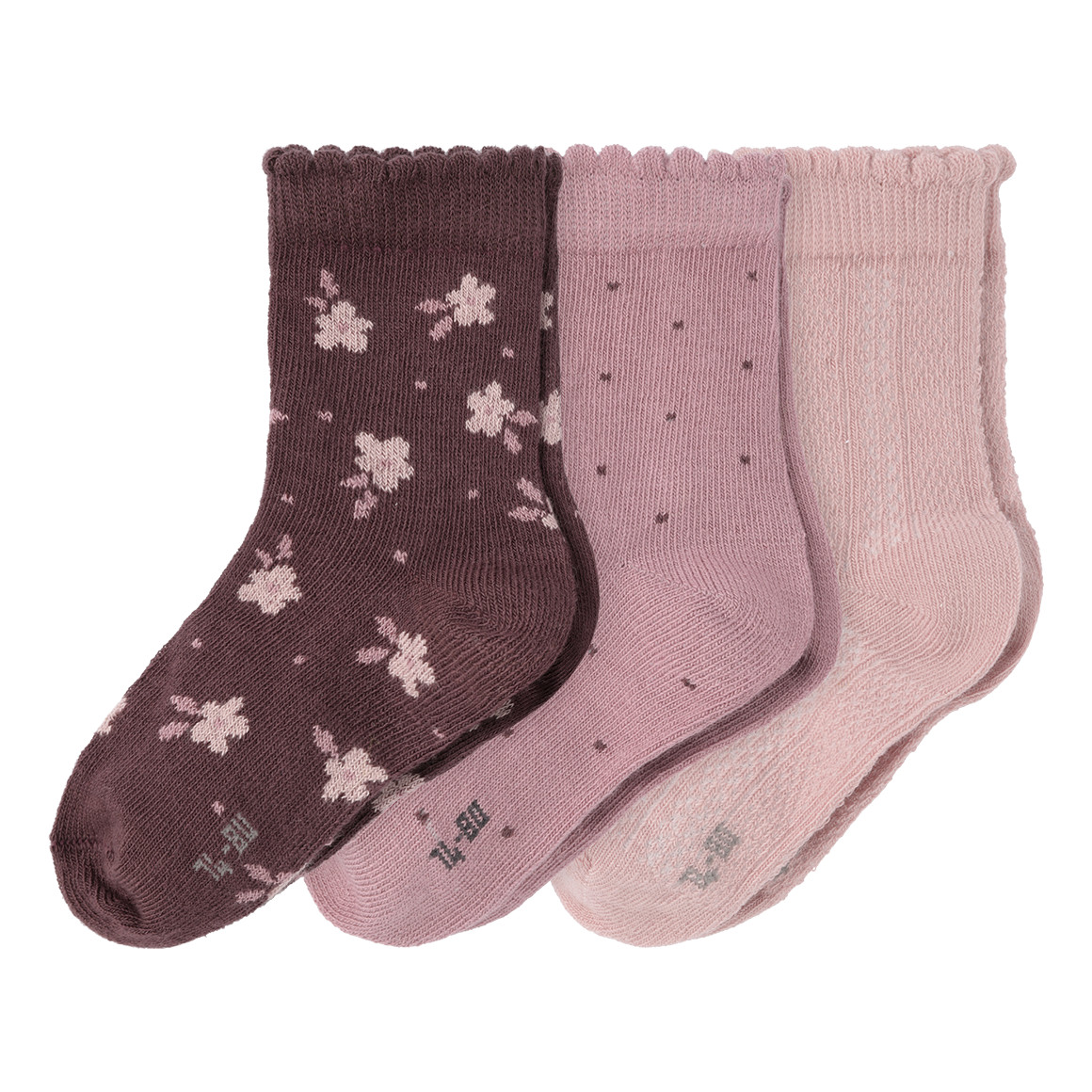 3 Paar Baby Socken im Muster-Mix