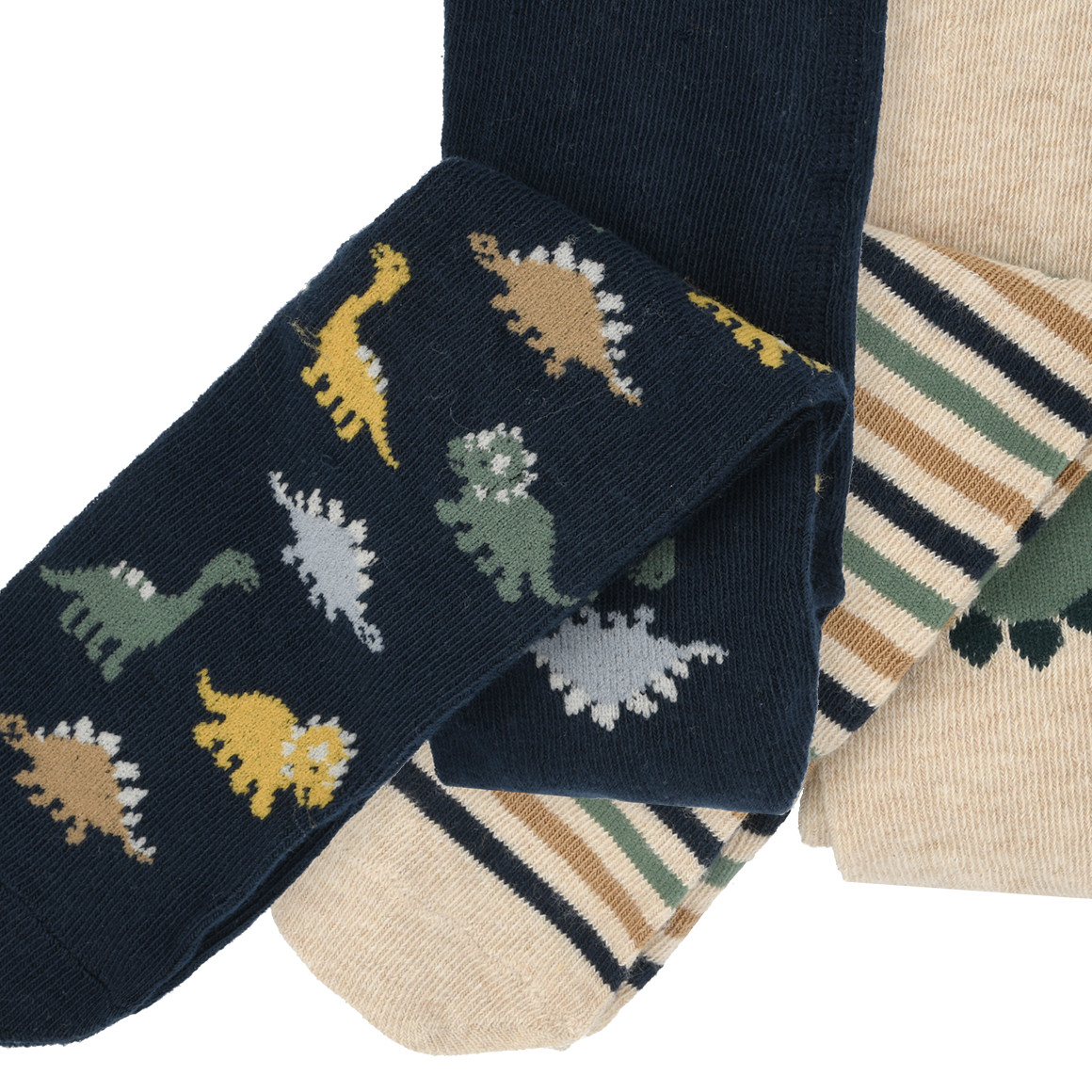 2 Baby Strumpfhosen mit Dino-Motiven