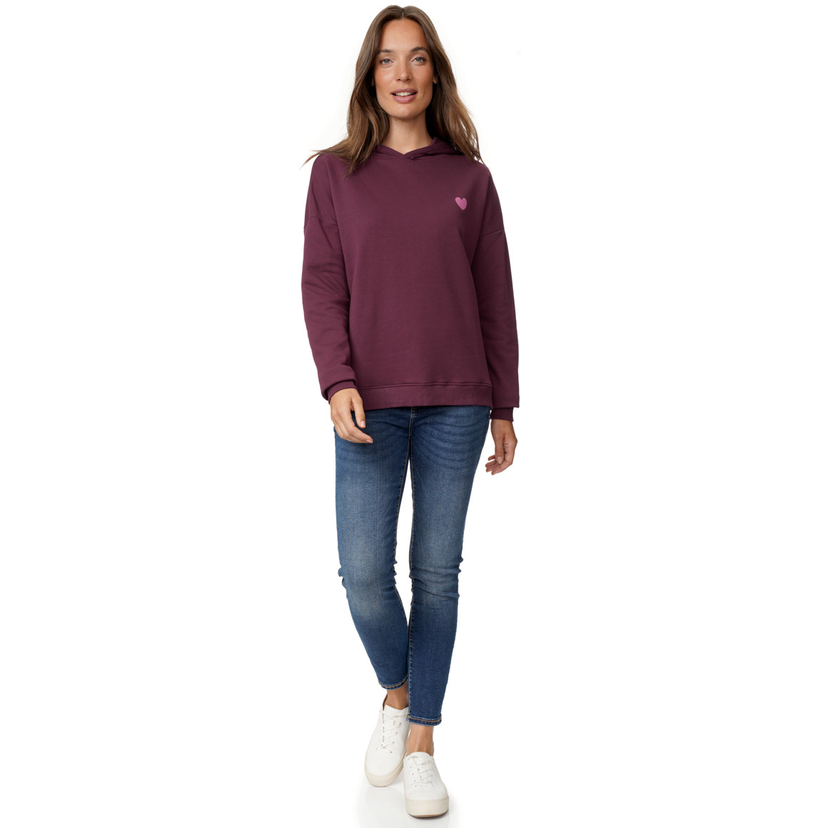 Damen Hoodie mit Flock-Print