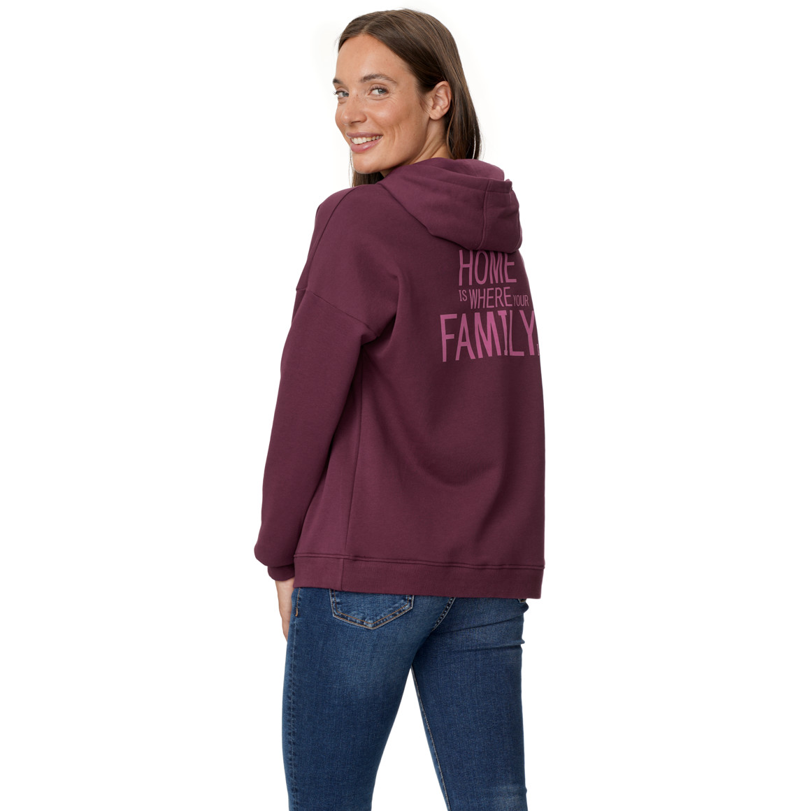 Damen Hoodie mit Flock-Print