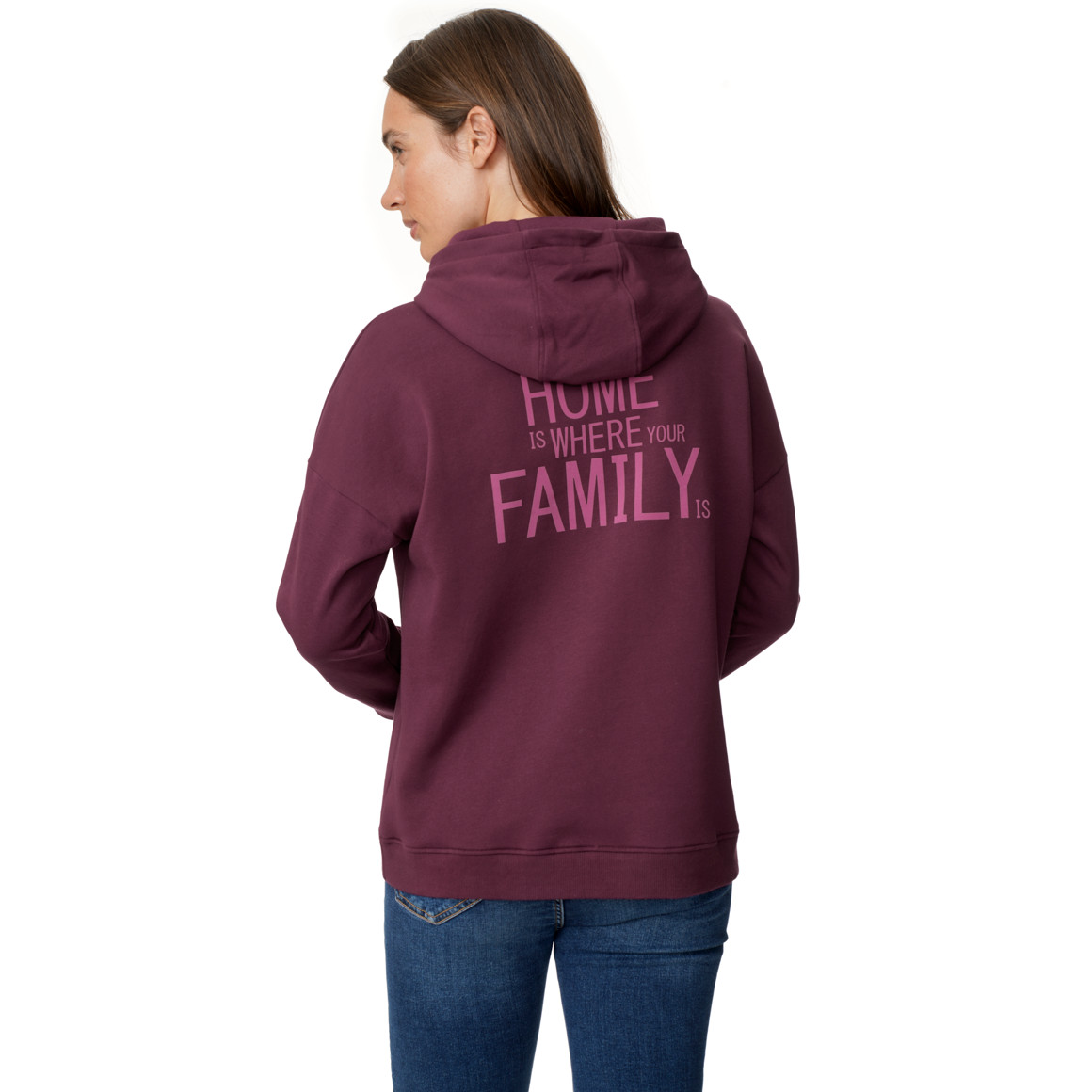 Damen Hoodie mit Flock-Print