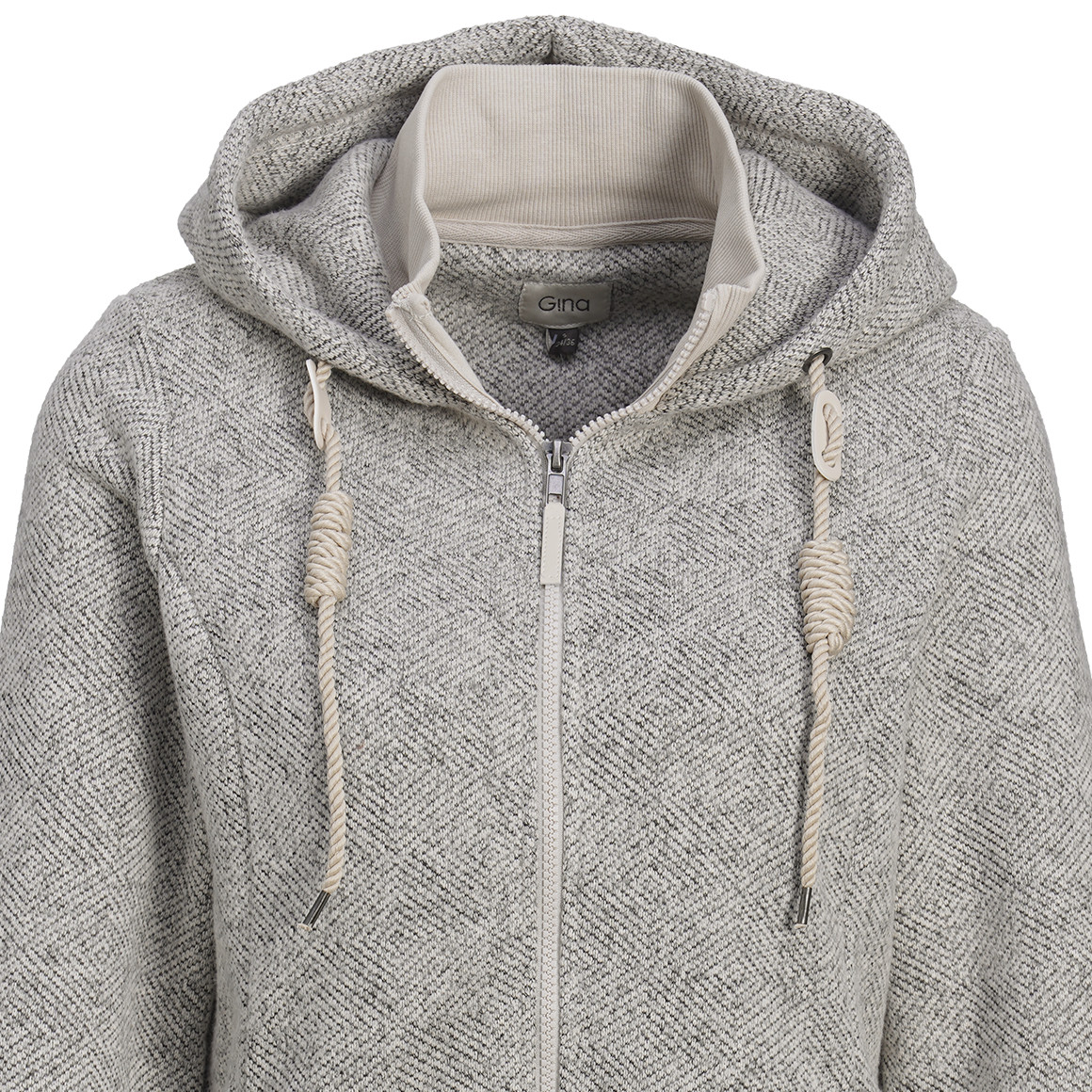 Damen Strickfleece-Jacke mit Kapuze