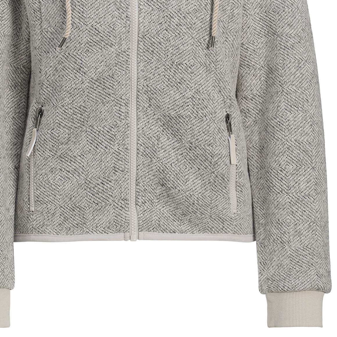 Damen Strickfleece-Jacke mit Kapuze