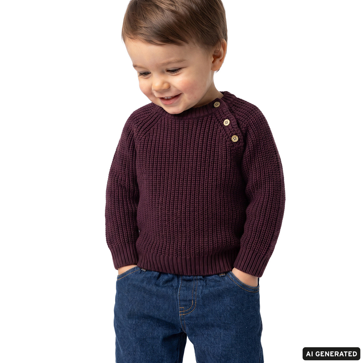 Baby Strickpullover mit Rippstruktur