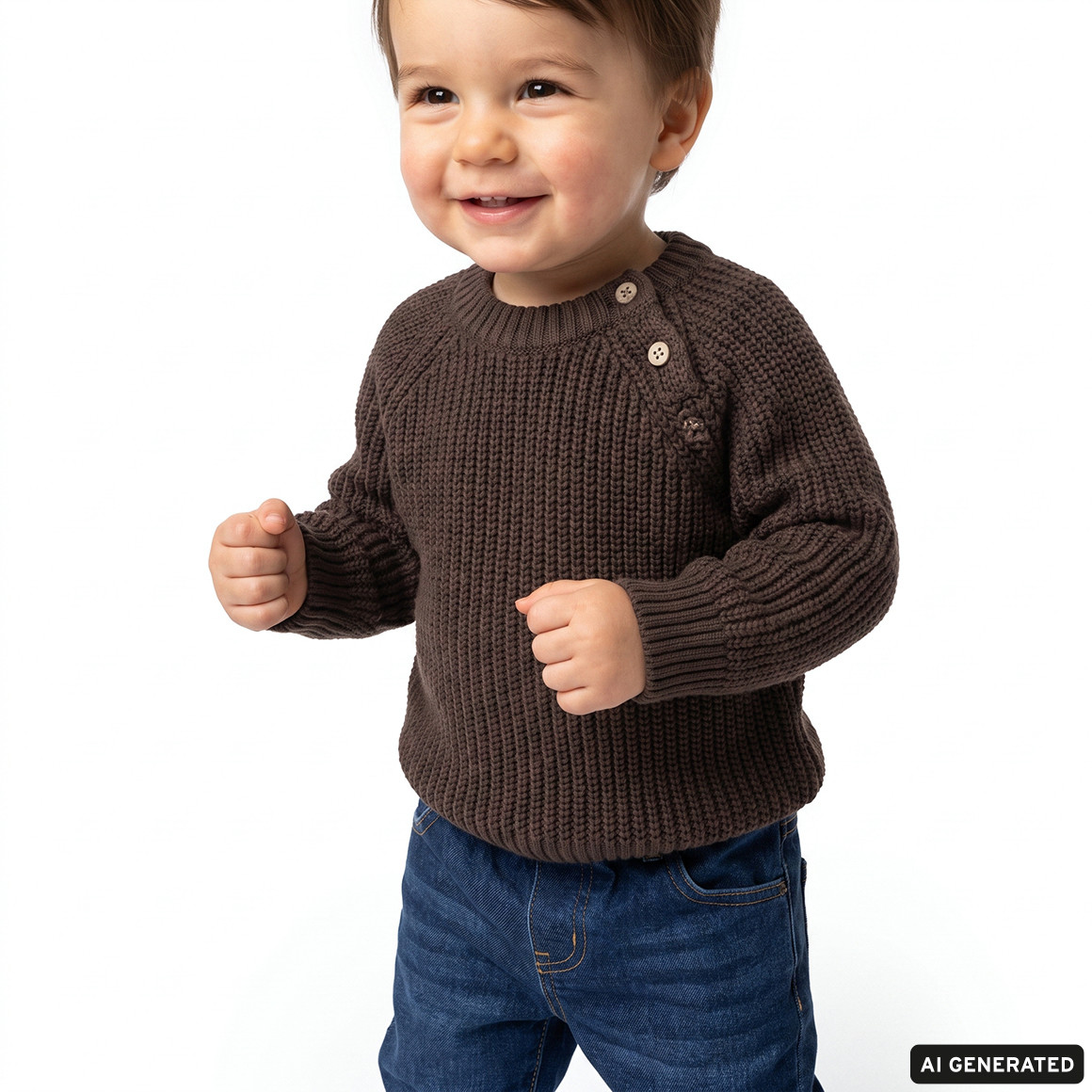 Baby Strickpullover mit Rippstruktur