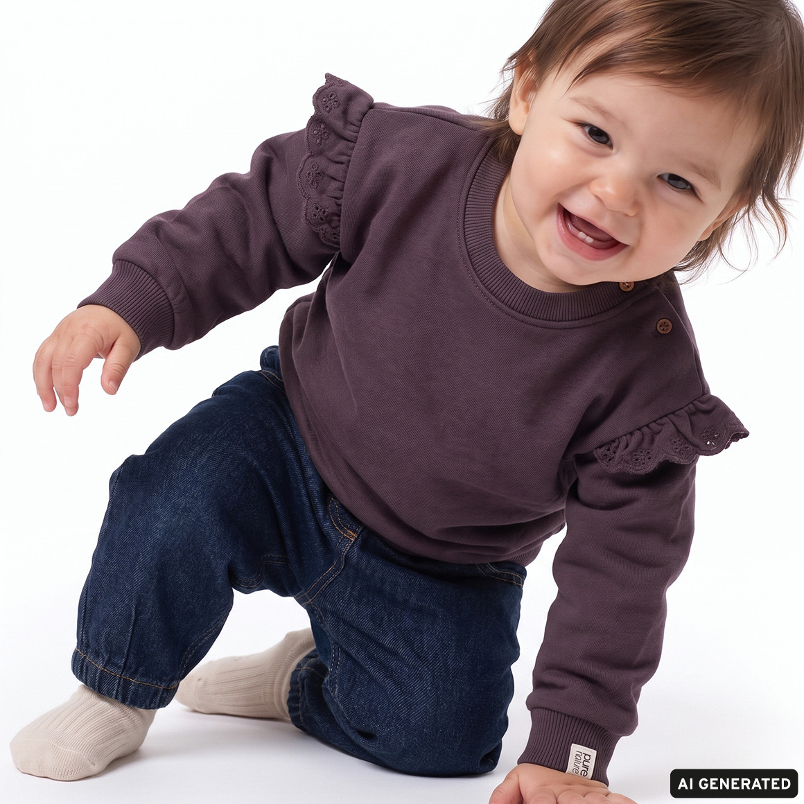 Baby Sweatshirt mit Rüschen