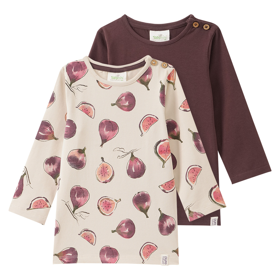2 Baby Langarmshirts mit Feigen