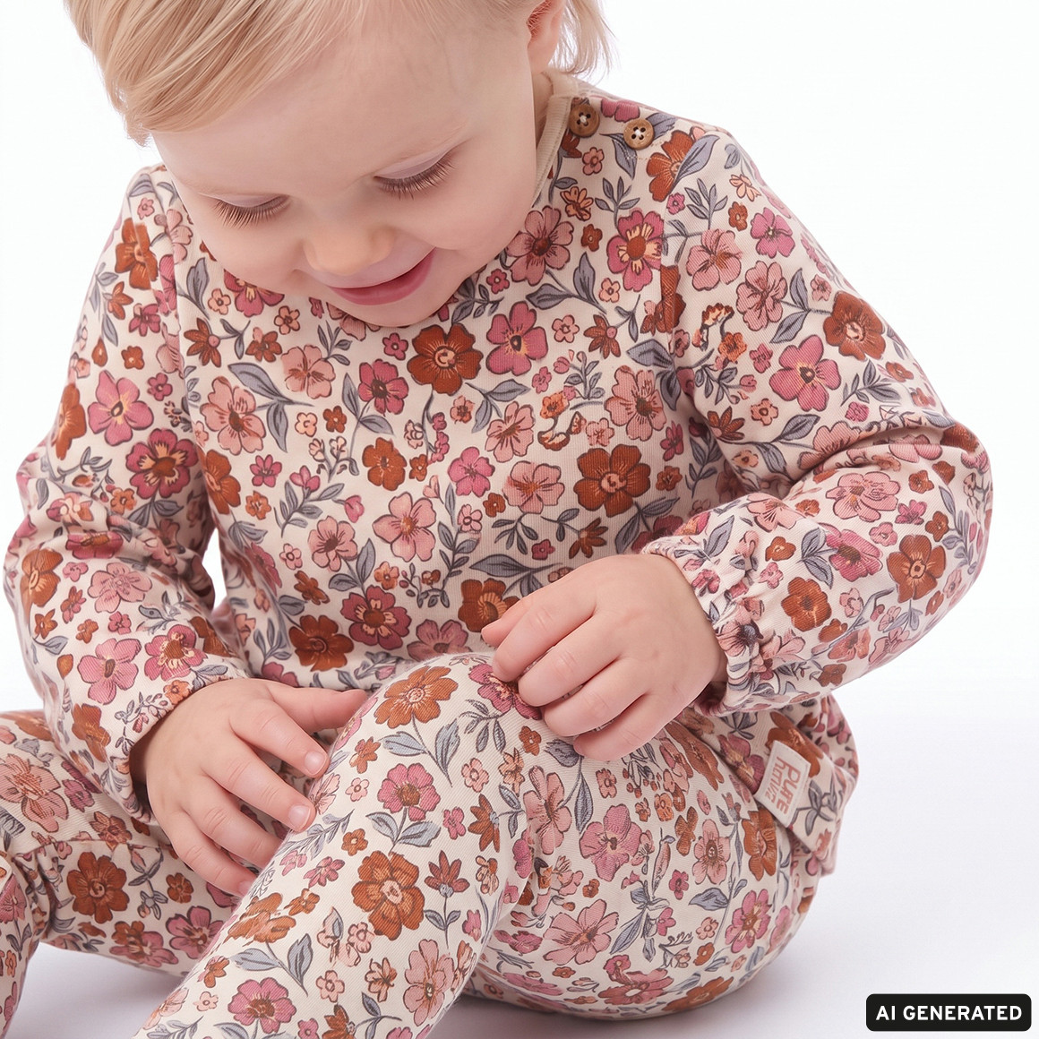 2 Baby Langarmshirts mit Blümchen