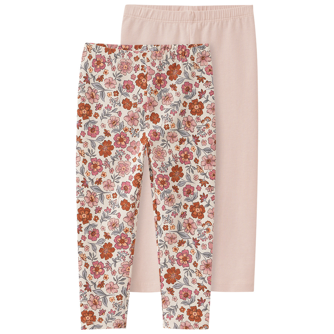 2 Baby Leggings mit Blümchen