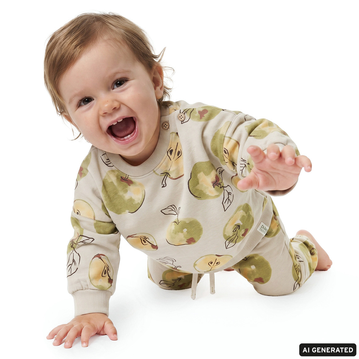 Baby Sweatshirt mit Apfel-Print