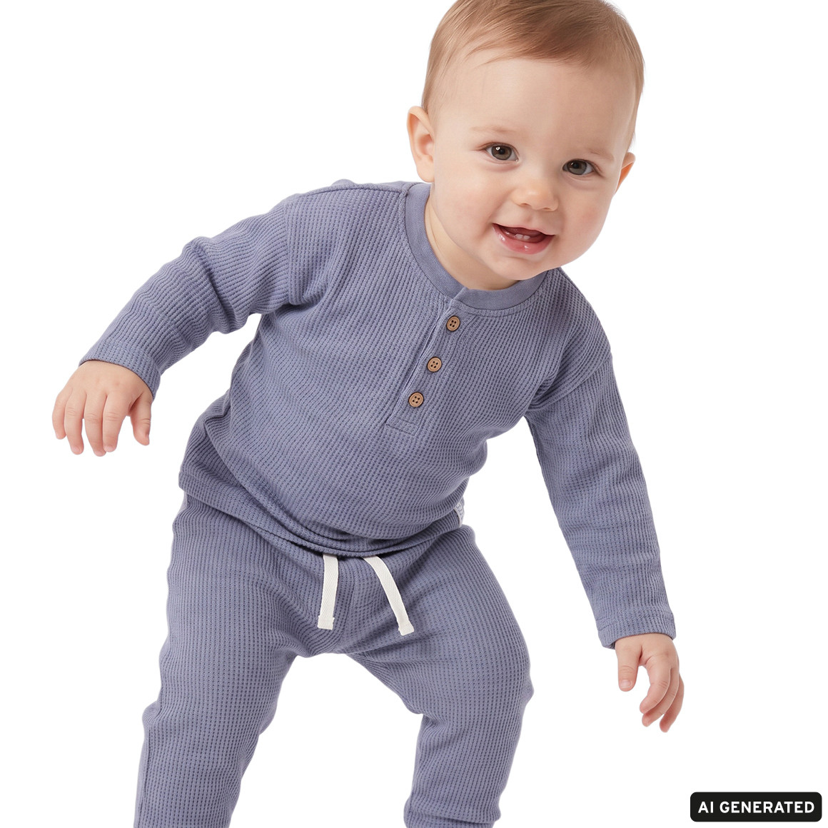 2 Baby Jogginghosen aus Waffel-Piqué