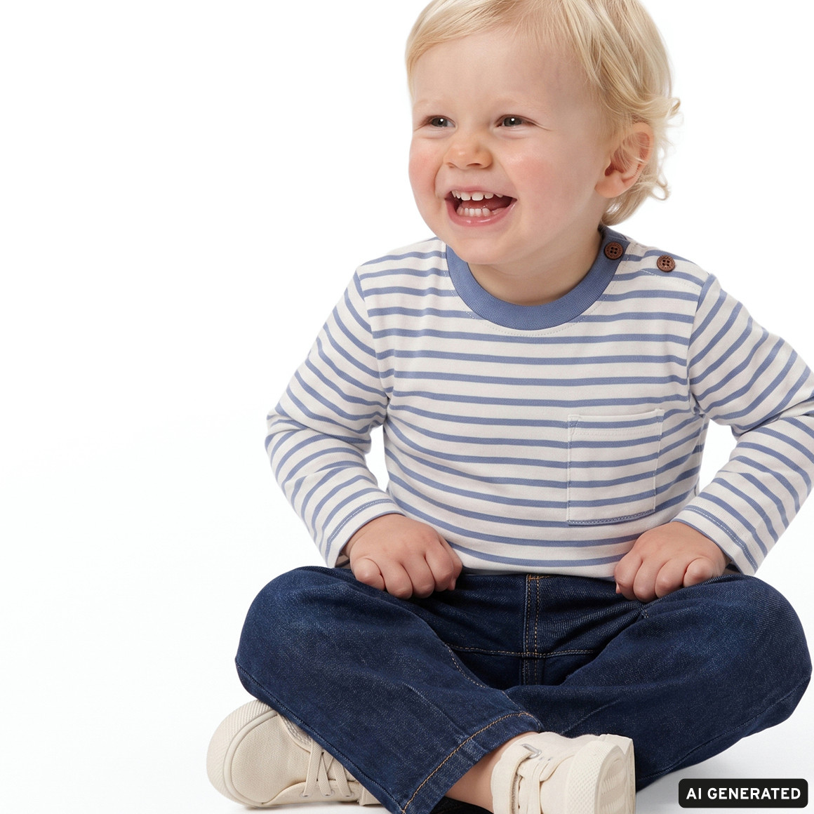 2 Baby Langarmshirts mit Brusttasche
