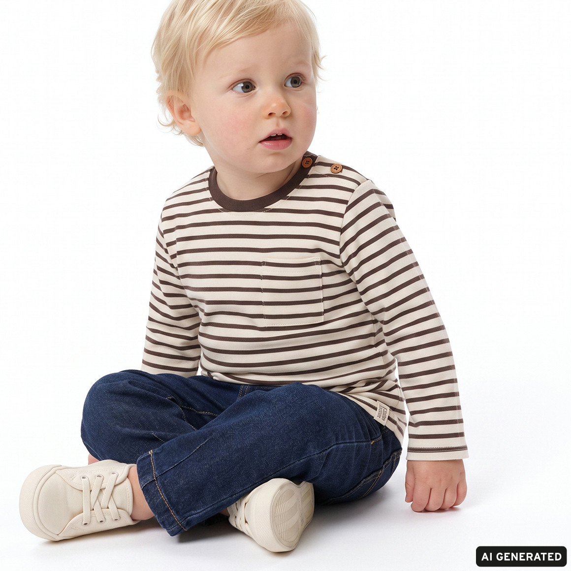 2 Baby Langarmshirts mit Brusttasche
