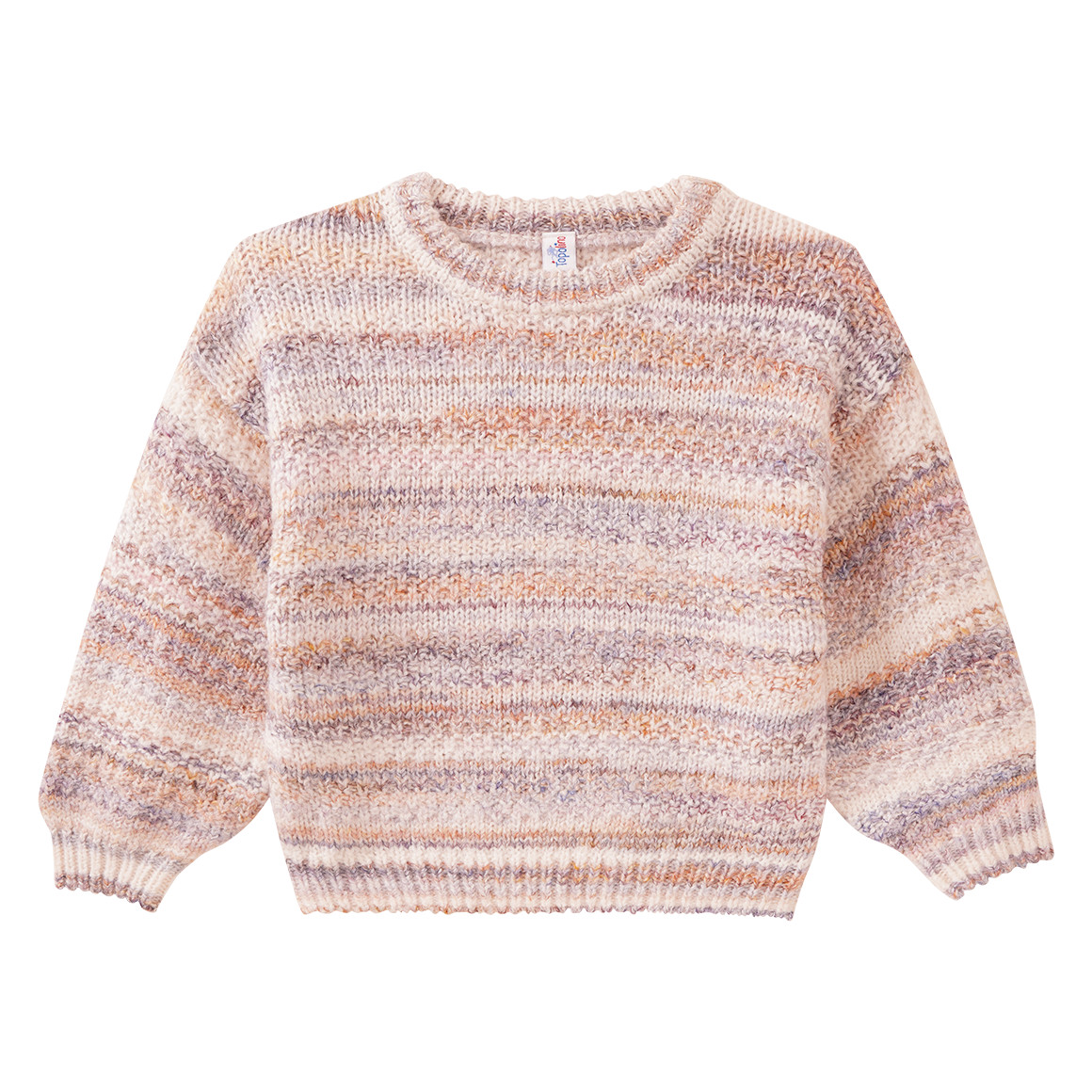 Mädchen Strickpullover in Melange-Optik