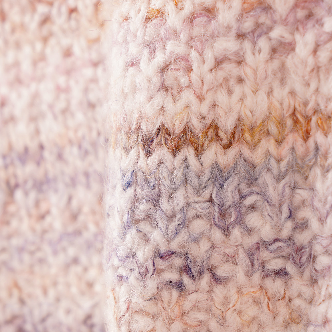 Mädchen Strickpullover in Melange-Optik