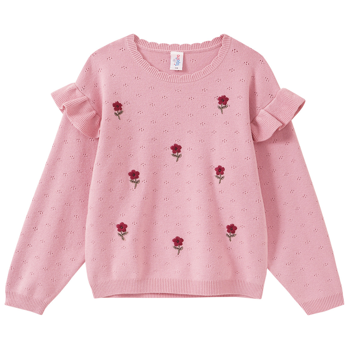Mädchen Strickpullover mit Ajour-Muster