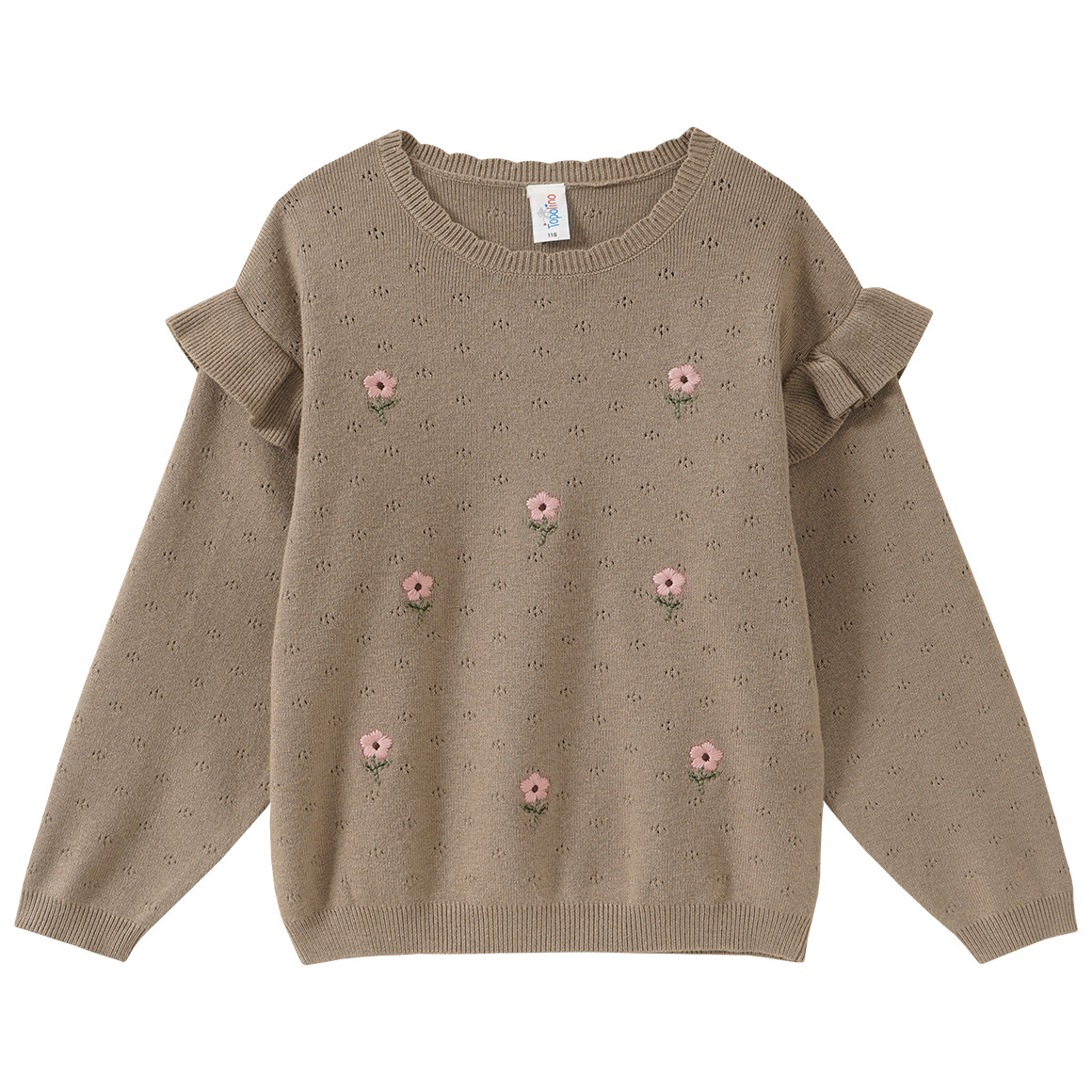 Mädchen Strickpullover mit Ajour-Muster