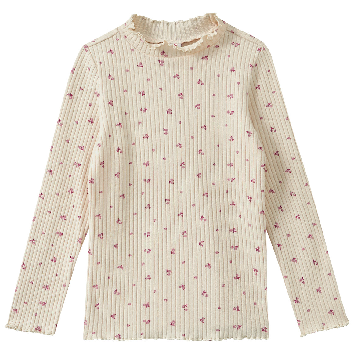 Mädchen Langarmshirt mit Rippstruktur