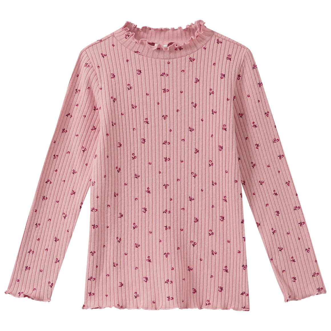 Mädchen Langarmshirt mit Rippstruktur