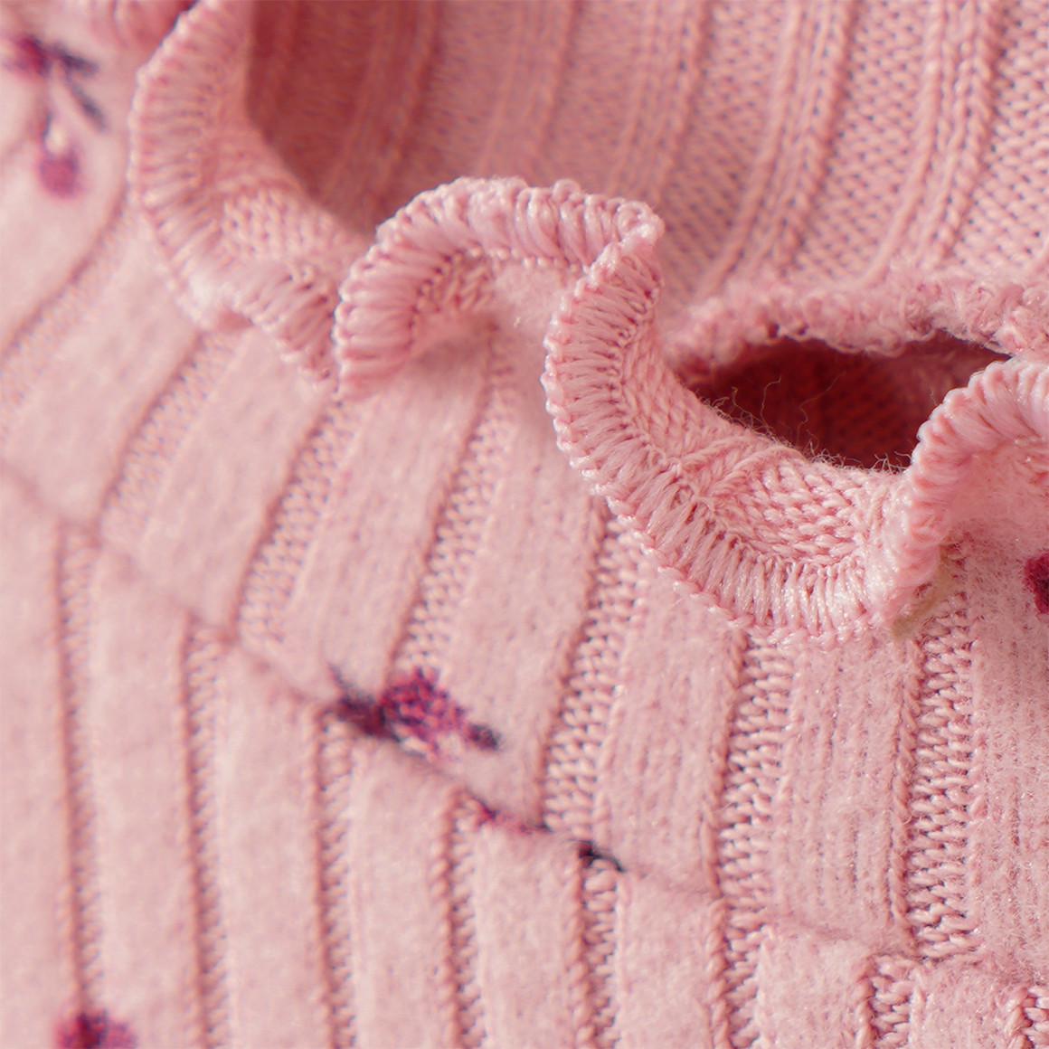 Mädchen Langarmshirt mit Rippstruktur
