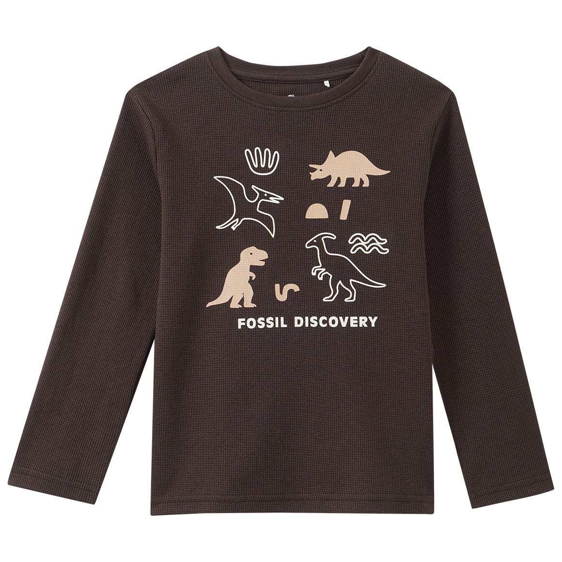 Jungen Langarmshirt mit Waffelstruktur