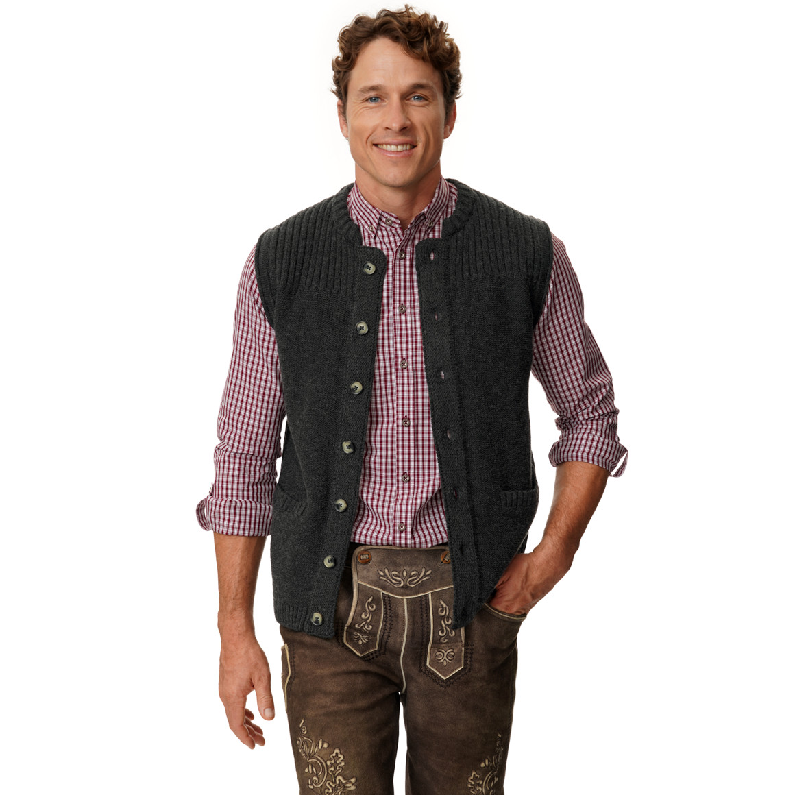 Herren Strickweste im Oktoberfest-Design