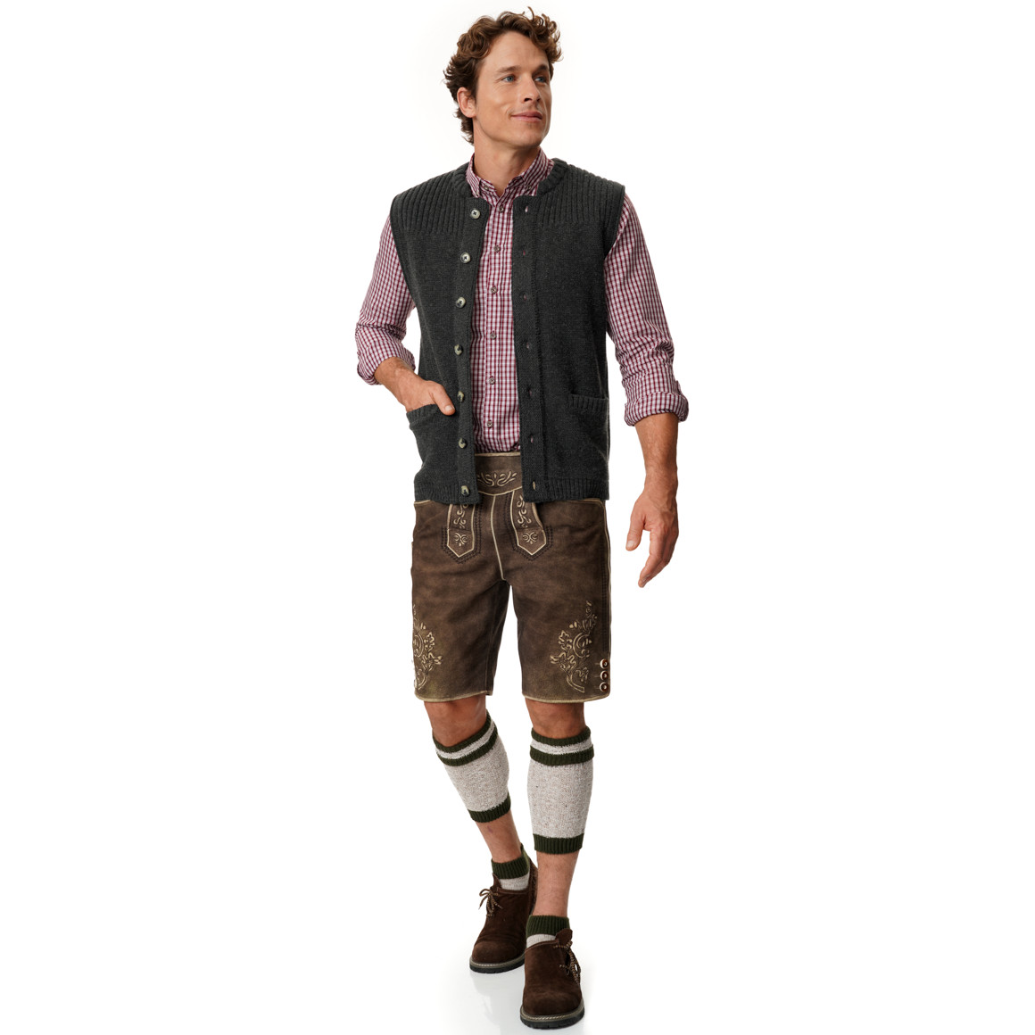 Herren Strickweste im Oktoberfest-Design