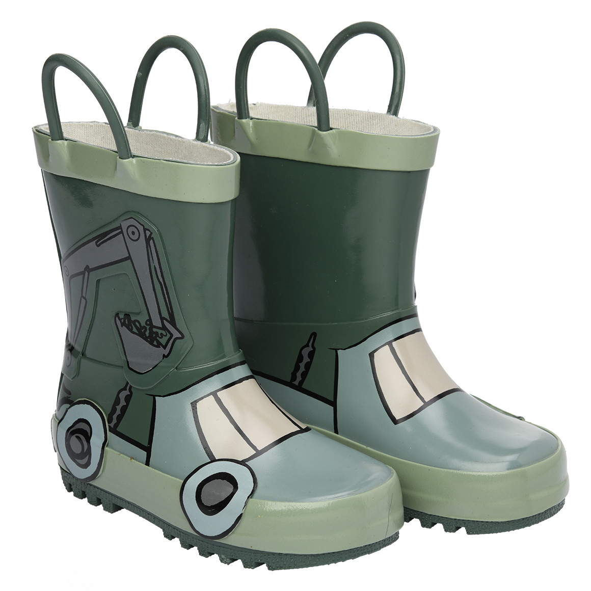 Jungen Gummistiefel mit Kran-Motiv