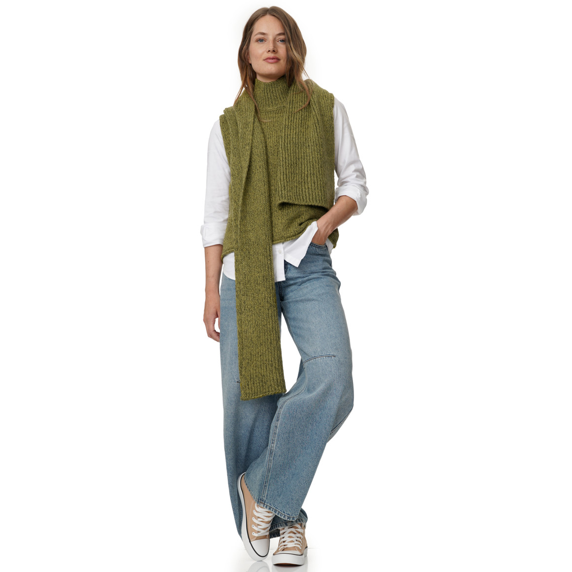 Damen Pullunder mit Rollkragen