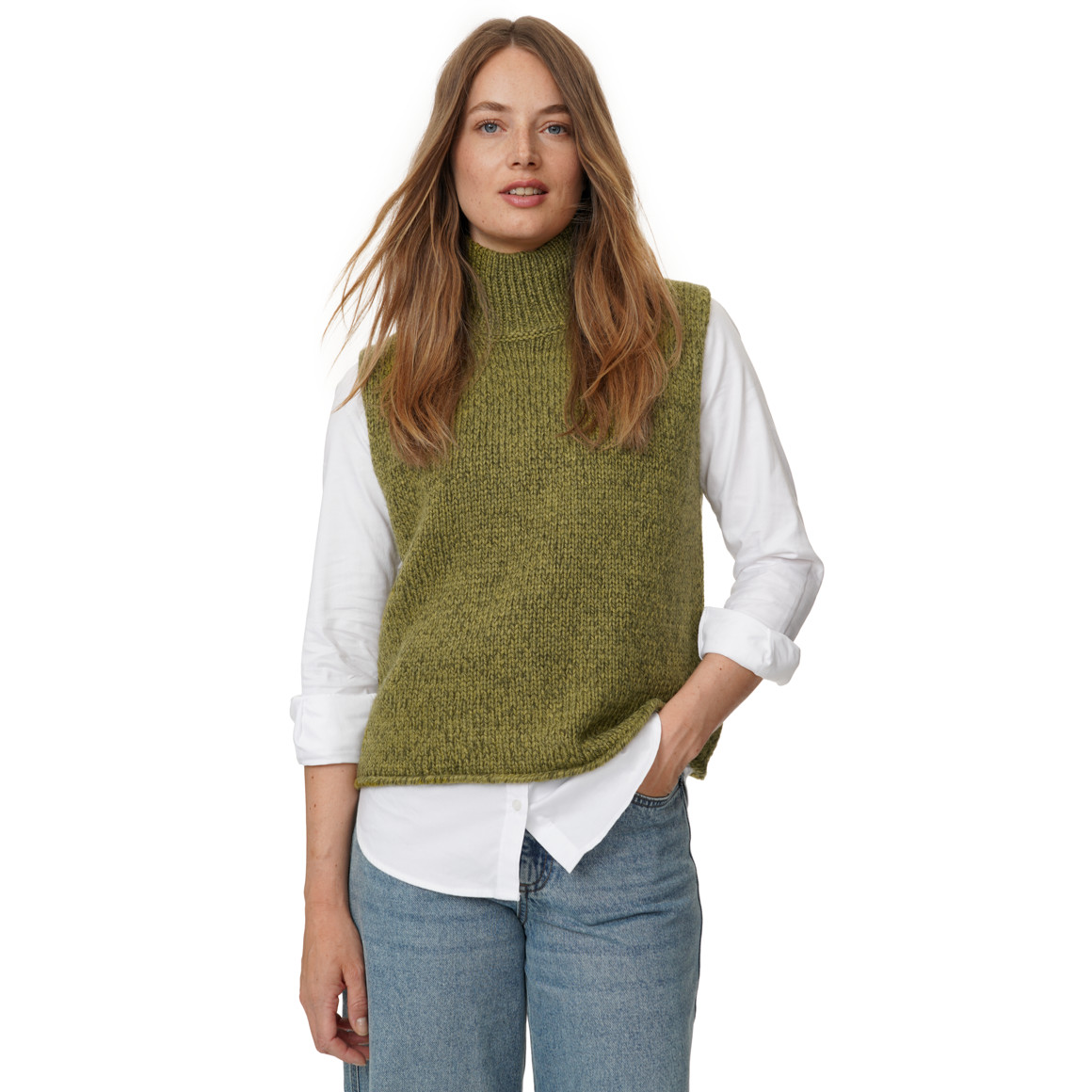 Damen Pullunder mit Rollkragen