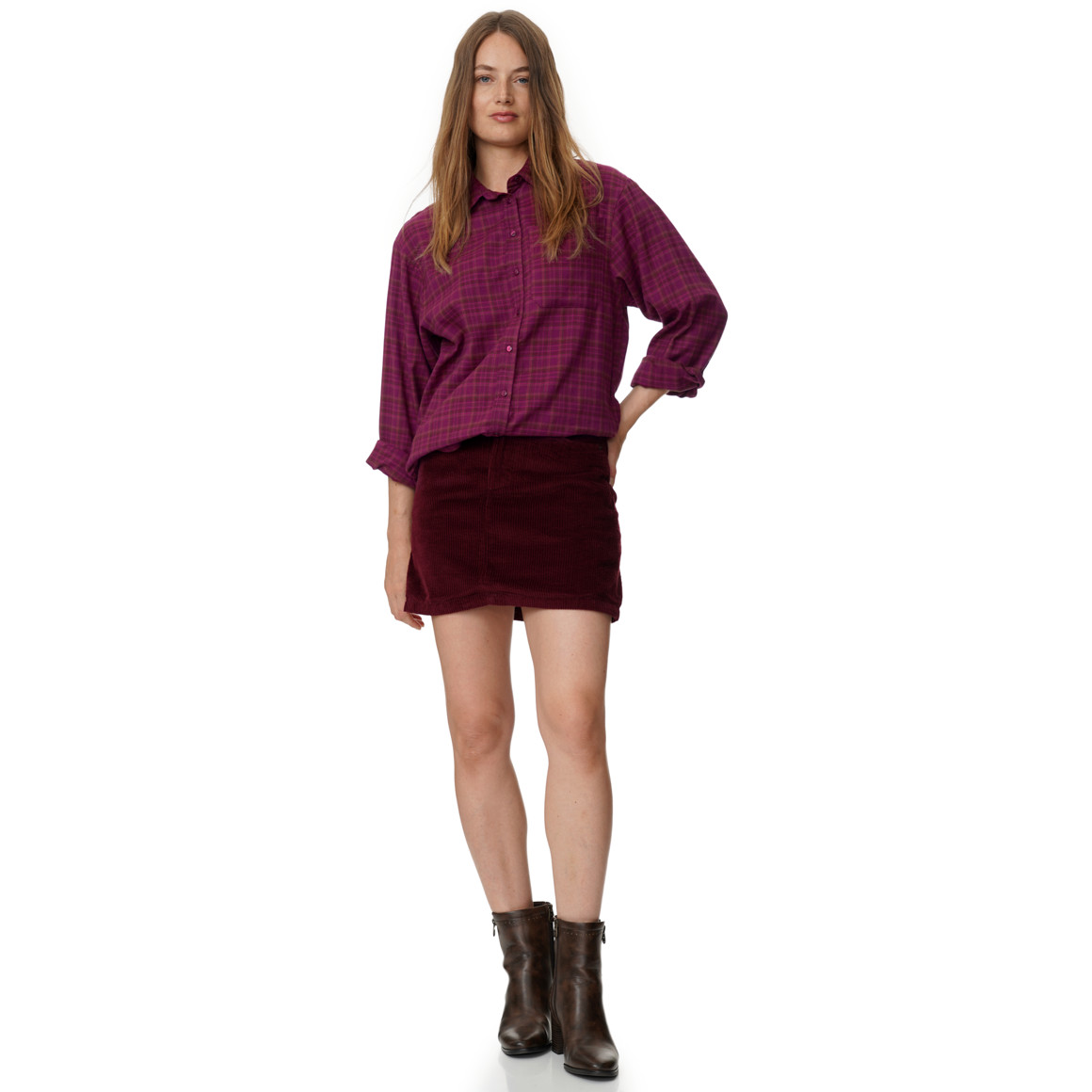 Damen Hemdbluse mit Karo-Muster