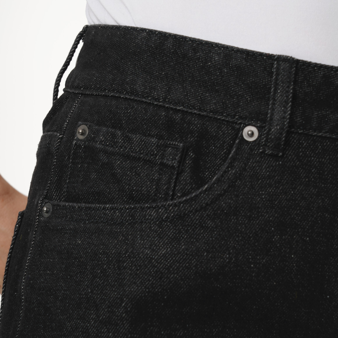 Damesjeans met barrel-pasvorm in denimlook