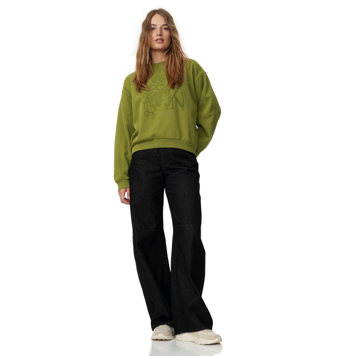 Dames-sweatshirt in effen kleur