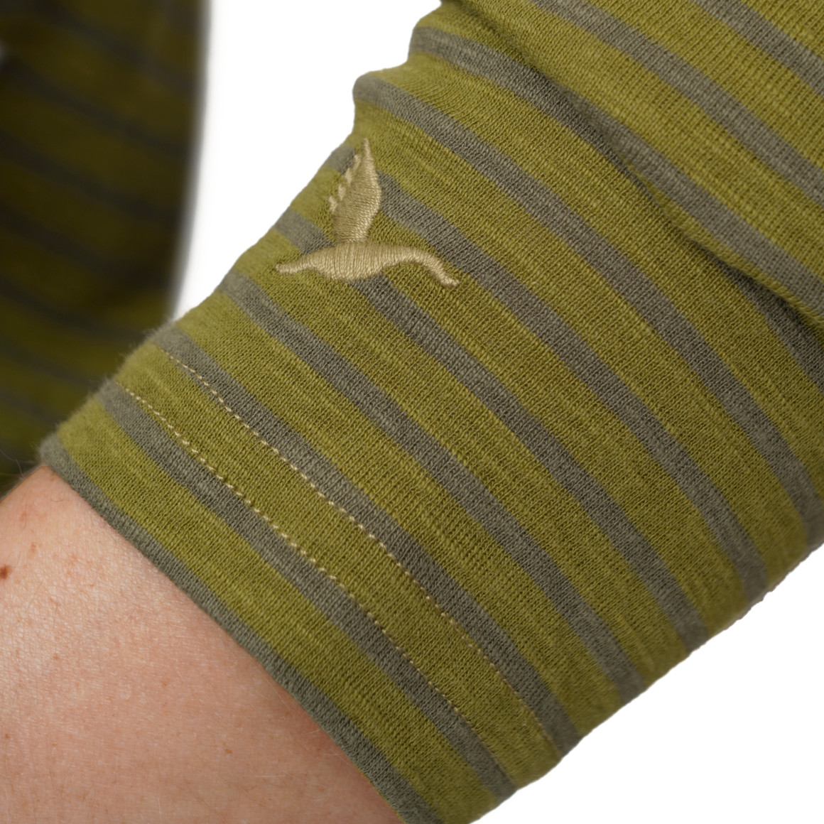 Dames-T-shirt met lange mouwen, gestreept