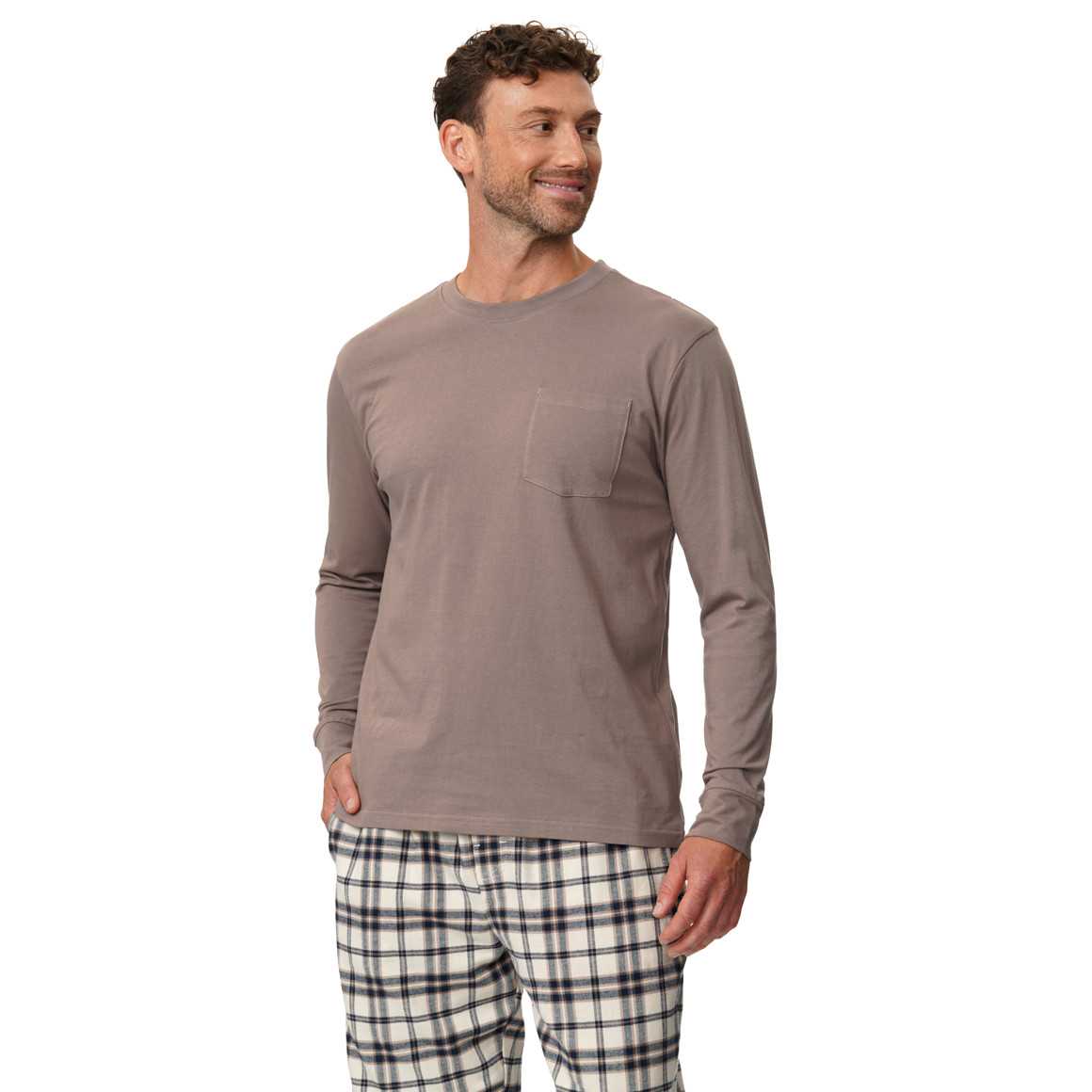 Herren Schlafshirt mit Brusttasche