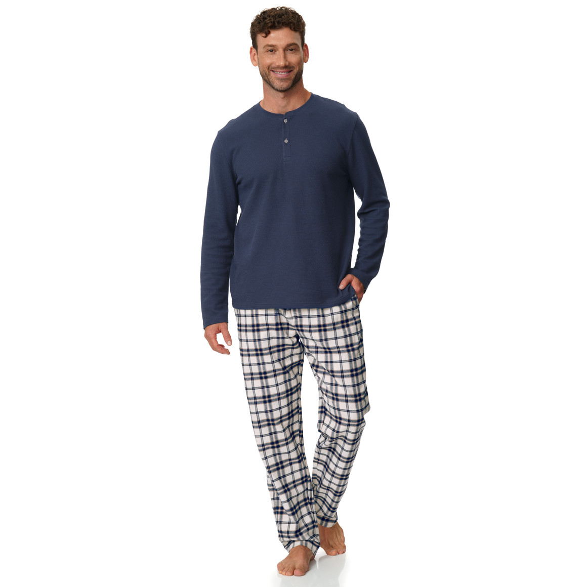 Herren Schlafshirt in Unifarben