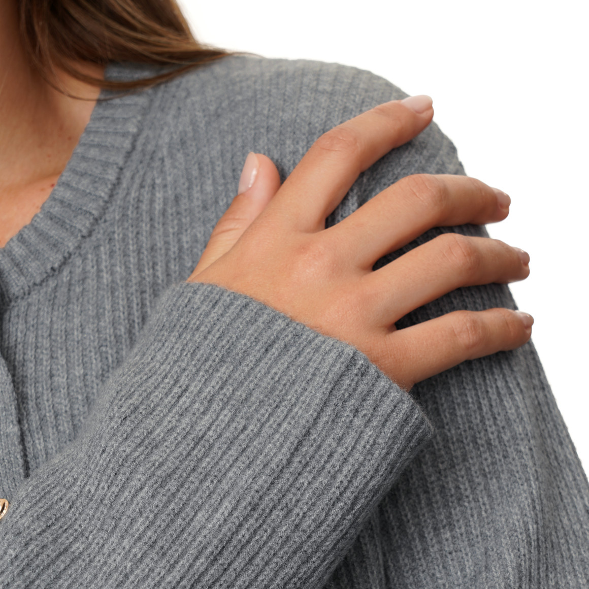 Damen Strickjacke mit Herzknöpfen