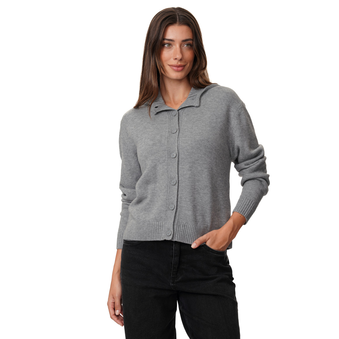 Damen Strickjacke mit Kapuze