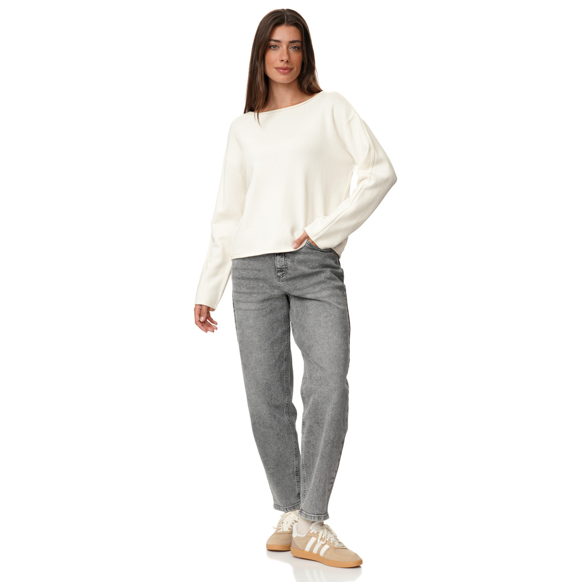 Damen Strickpullover in Unifarben