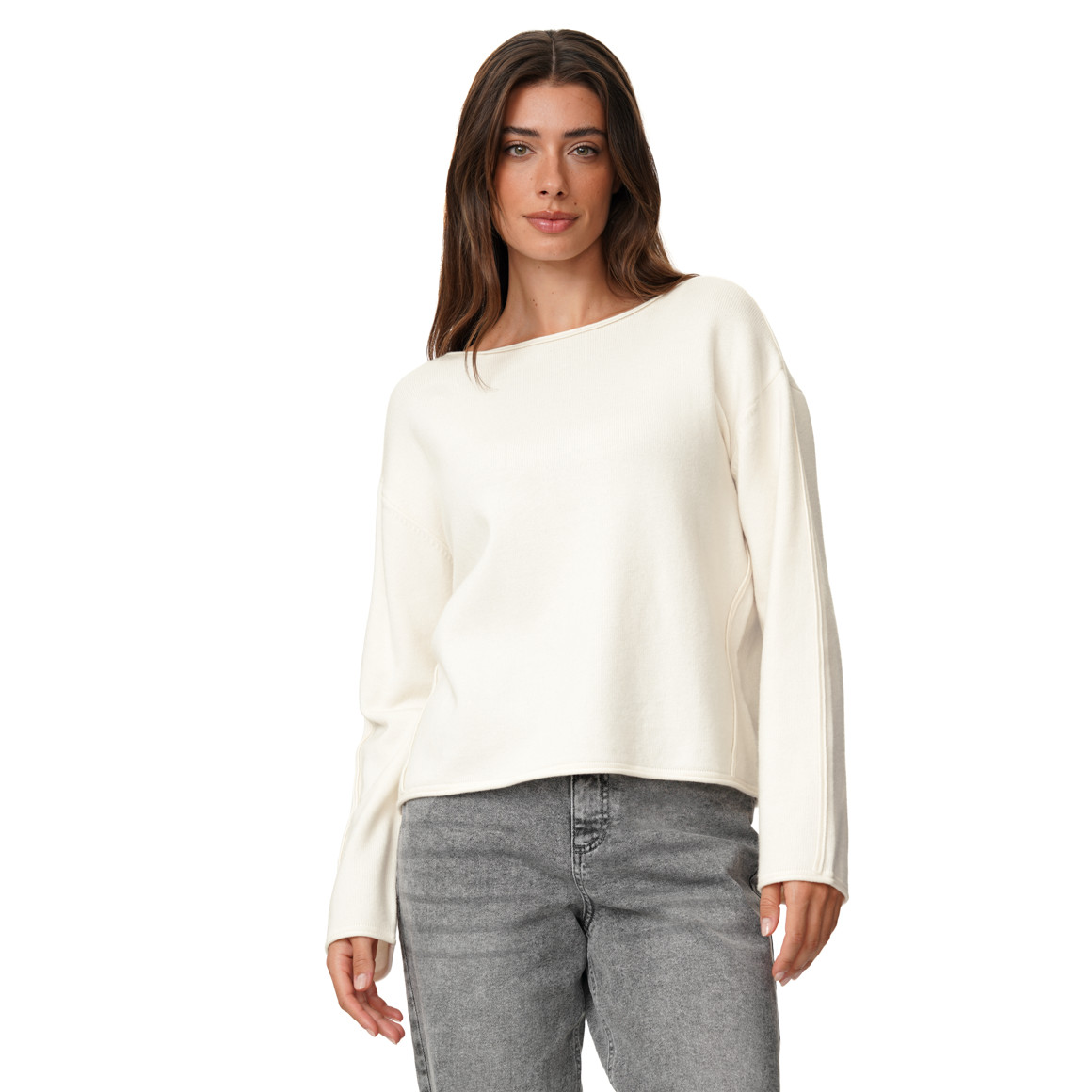 Damen Strickpullover in Unifarben