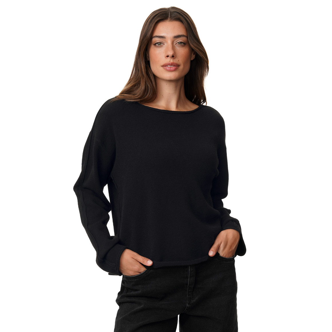Damen Strickpullover in Unifarben