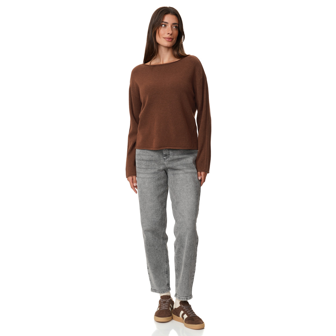 Damen Strickpullover in Unifarben