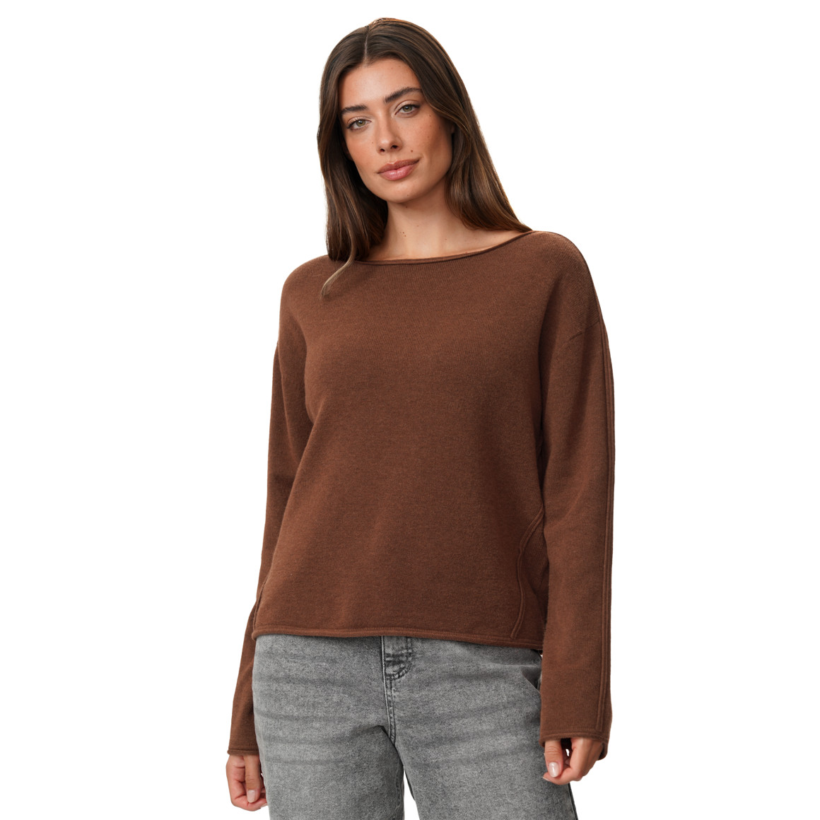 Damen Strickpullover in Unifarben