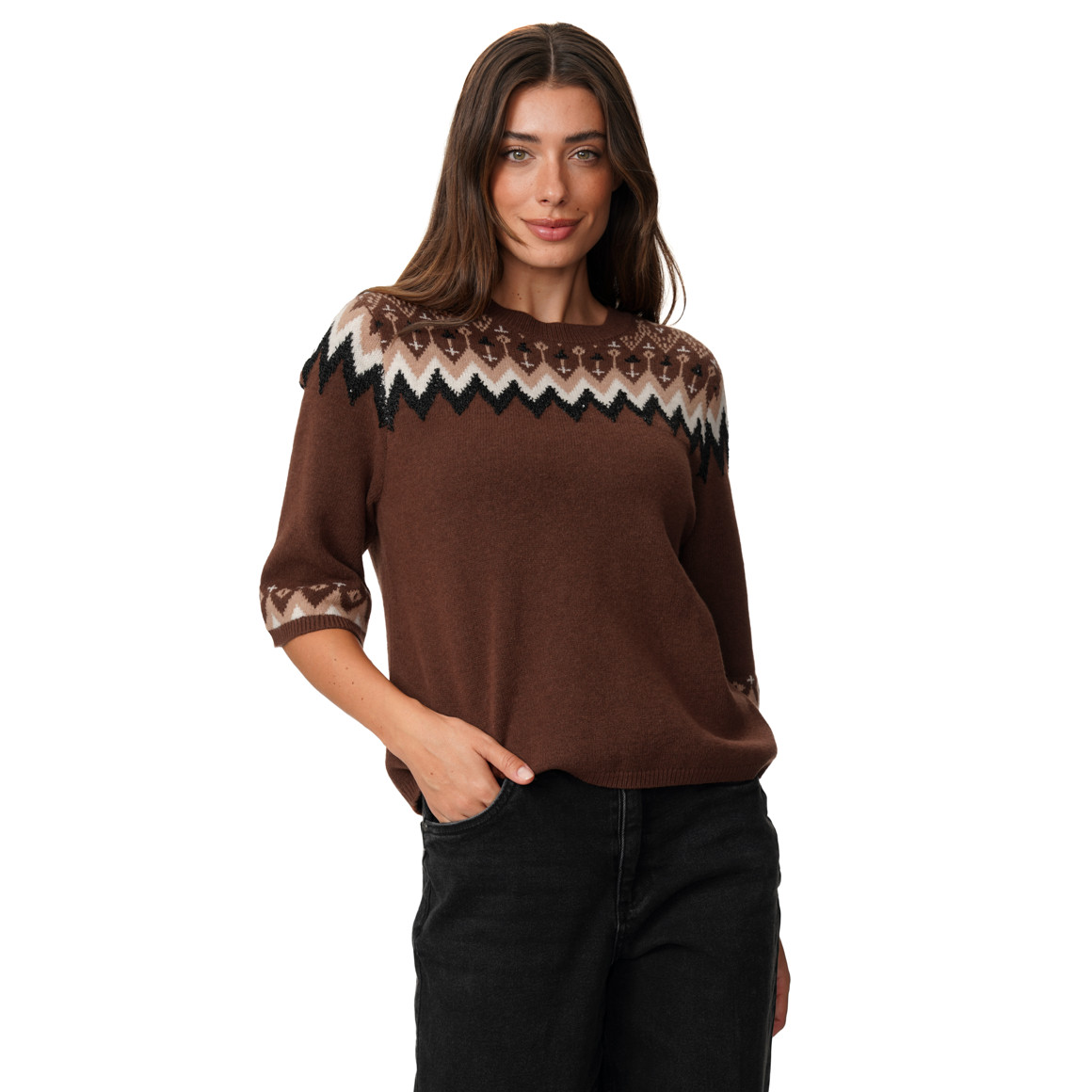 Damen Strickpullover mit weiten Ärmeln