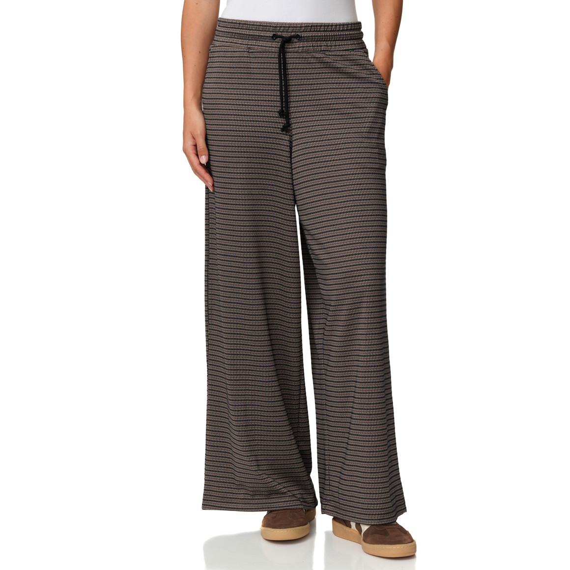 Damen Wide-Leg-Hose im Karo-Look