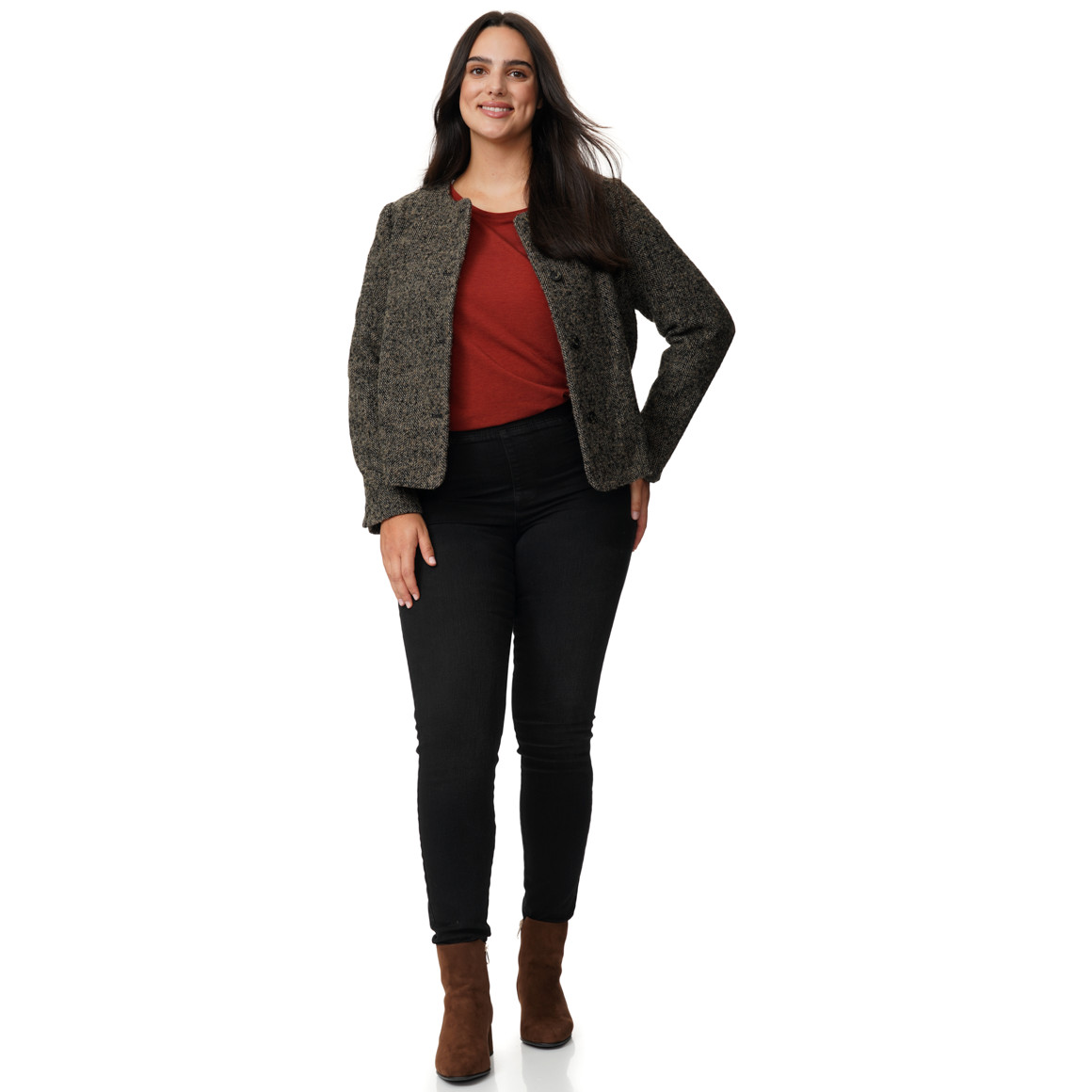 Damen Tweedjacke mit Wolle
