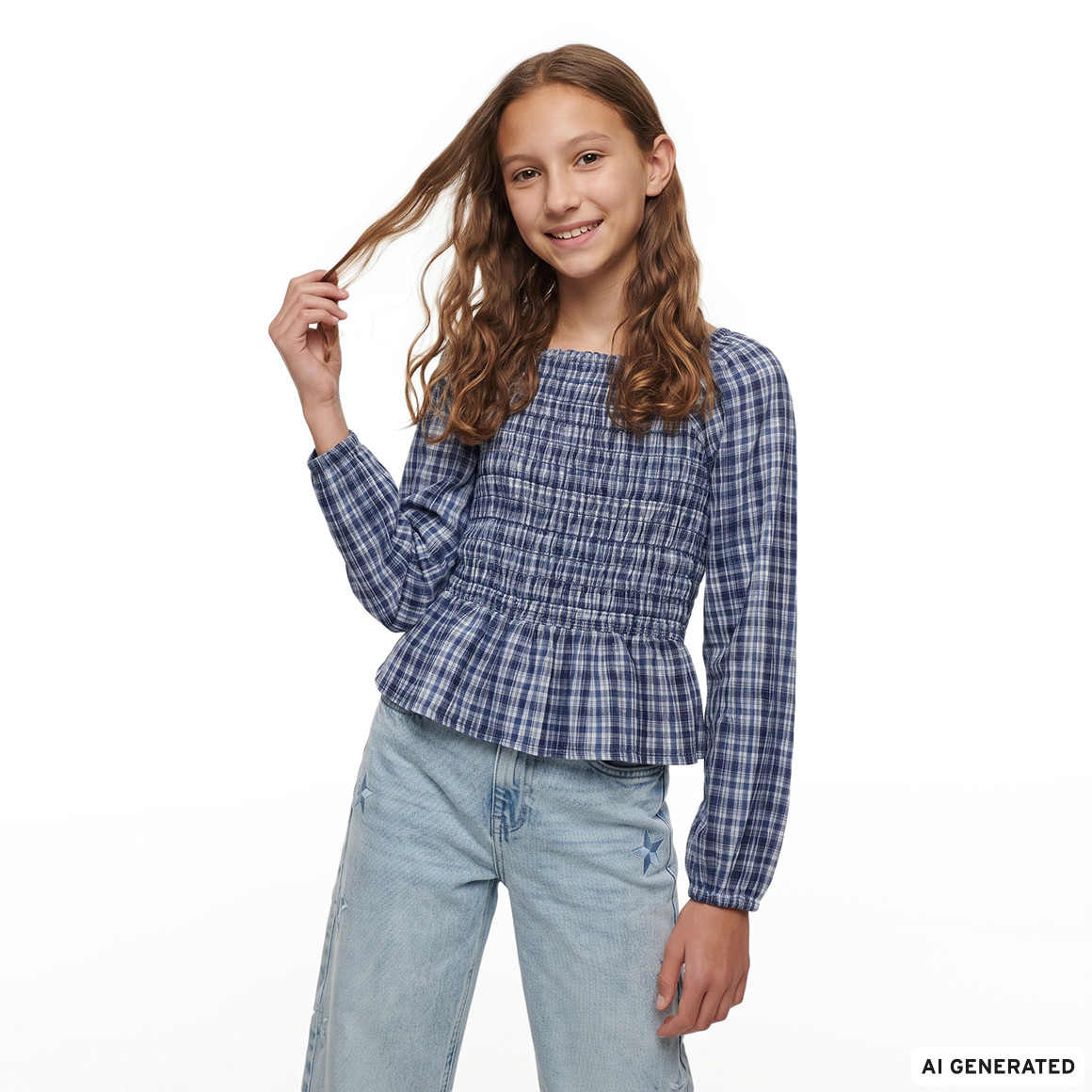 Mädchen Blusenshirt gesmokt
