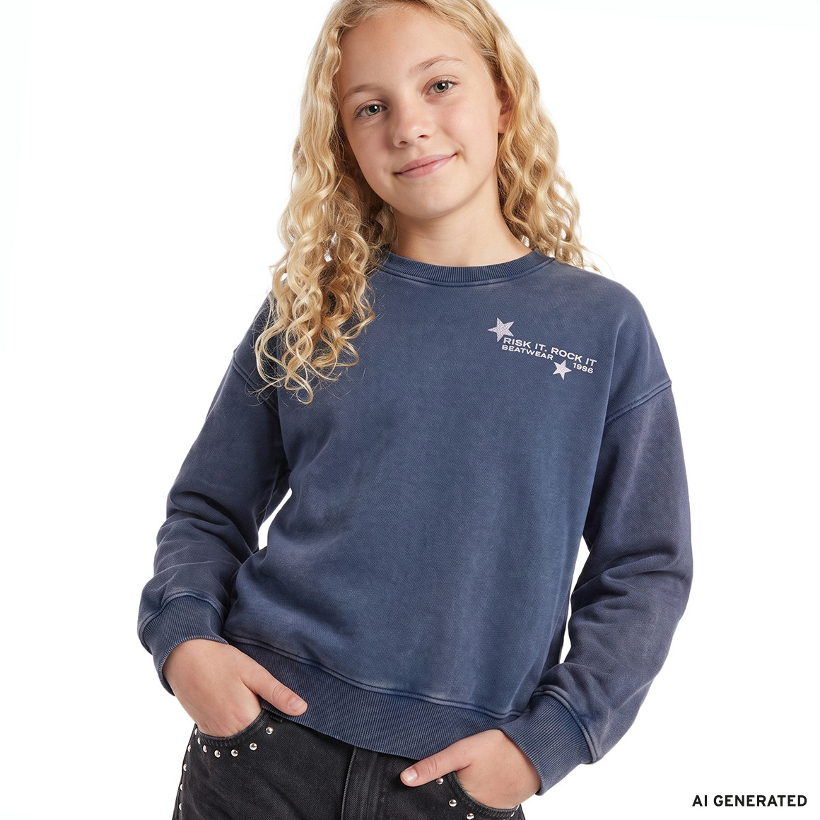 Mädchen Sweatshirt mit Print