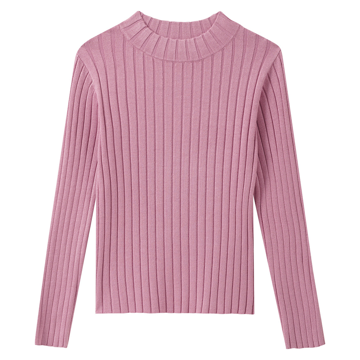 Mädchen Langarmshirt mit Rippstruktur